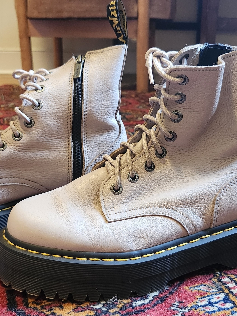 Taupe Platform Doc Martens
